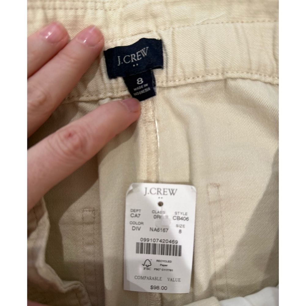 J. Crew Factory Cropped Twill Paper-Bag Pant - Picture 5 of 6